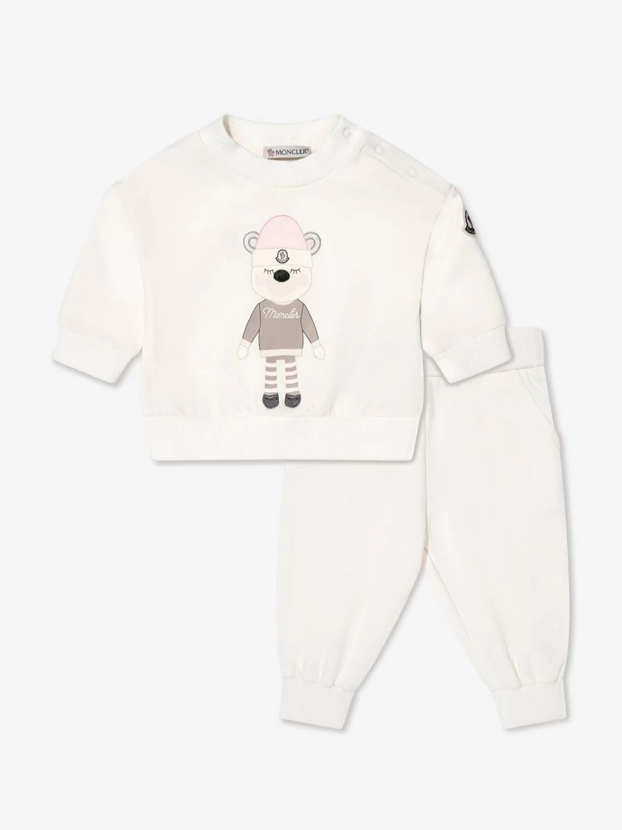 Moncler Enfant Baby Girls White Tracksuit - Stylish & Comfortable Outfit
