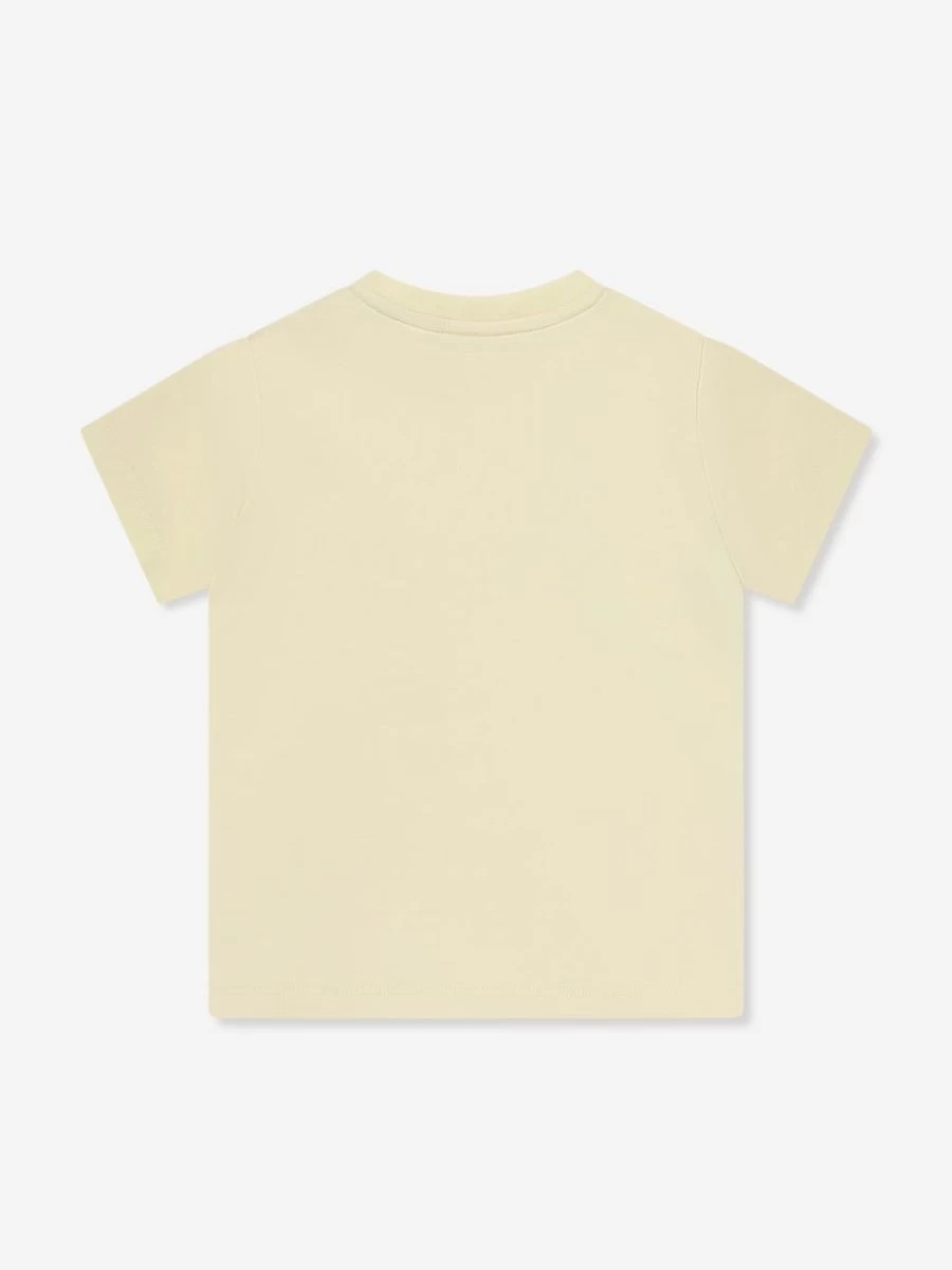 Moncler Enfant Boys' Yellow Logo Print T-Shirt - Casual Short Sleeve Tee for Toddlers