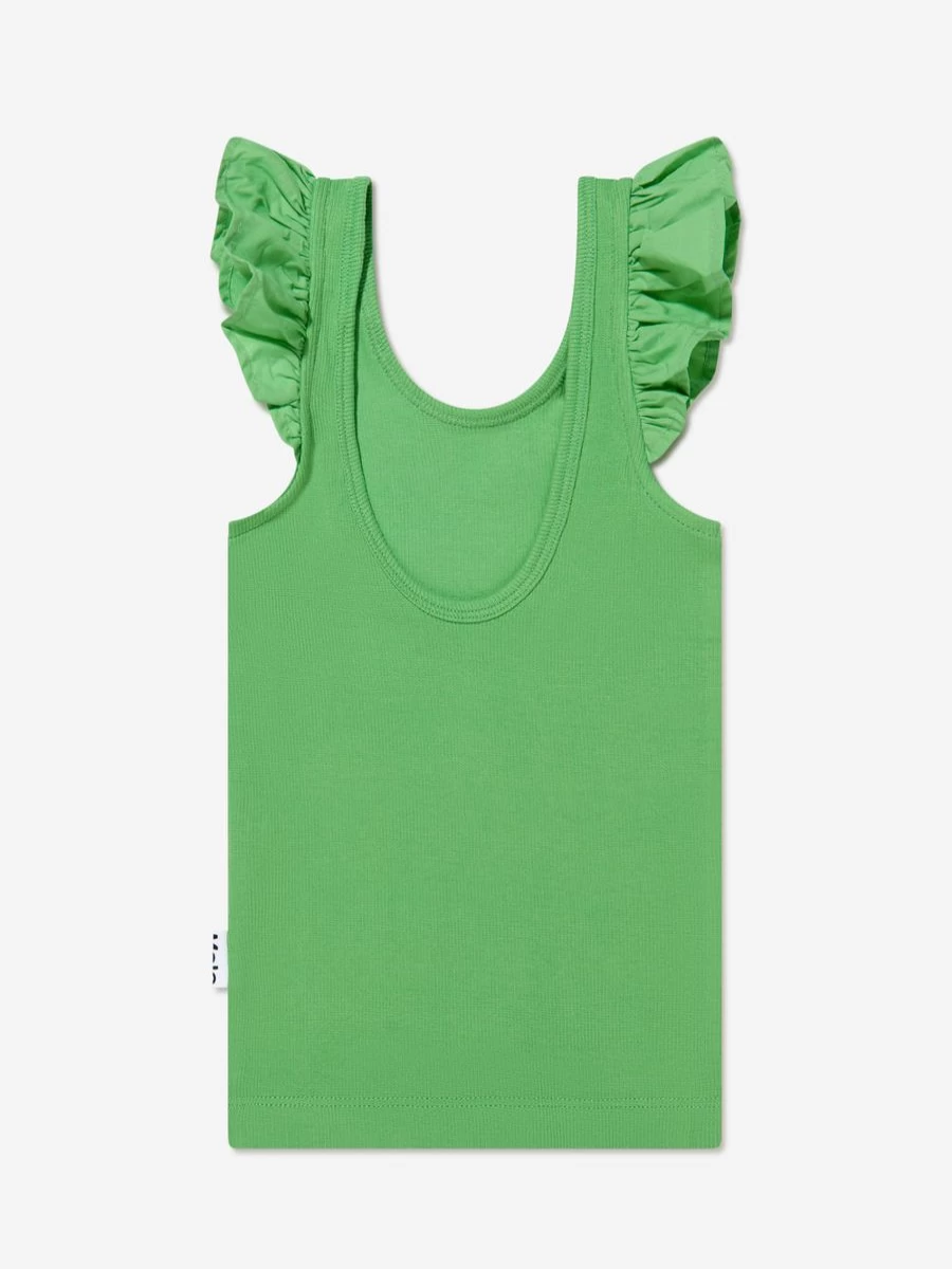 Molo Teen Girls Organic Cotton Ranja Top - Eco-Friendly Green Casual Wear