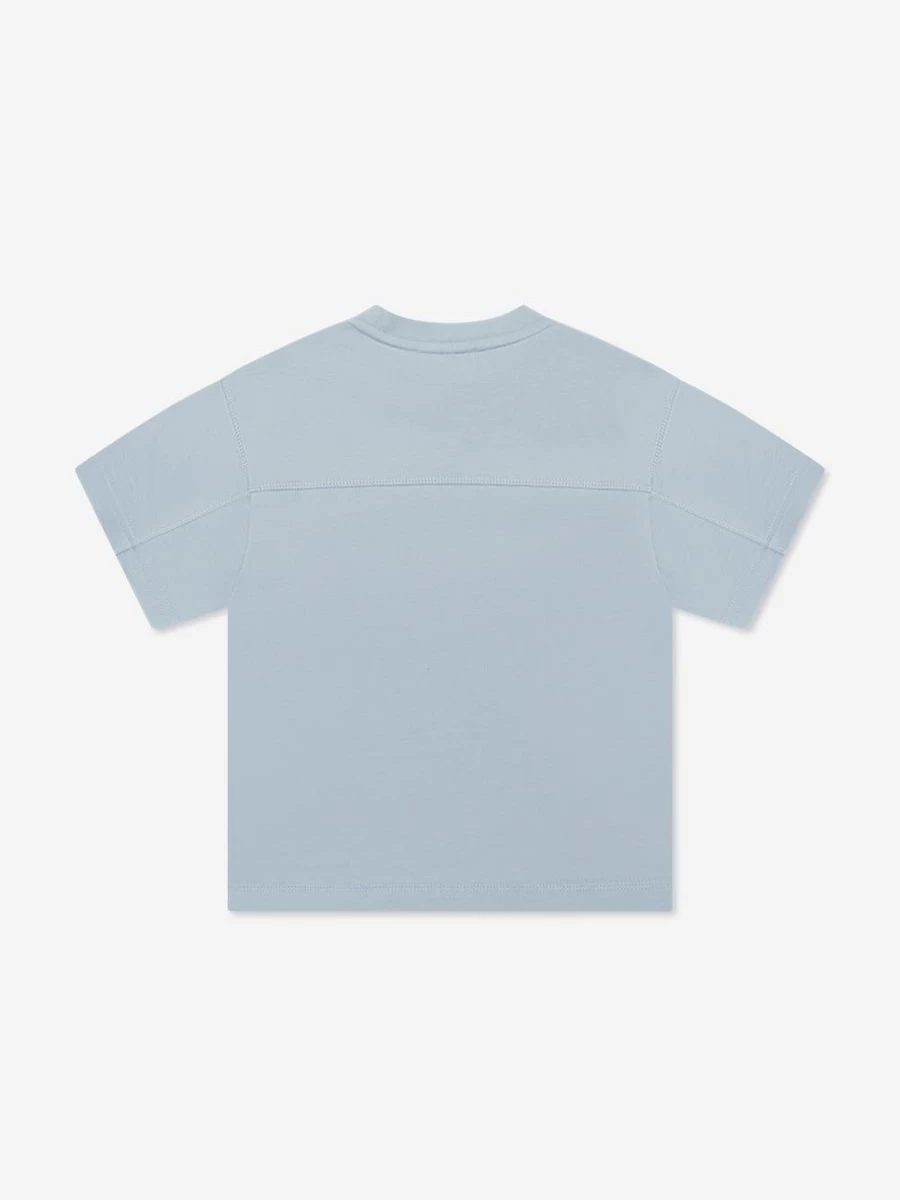 Emporio Armani Teen Boys Blue Logo T-Shirt | Casual Short Sleeve Cotton Top