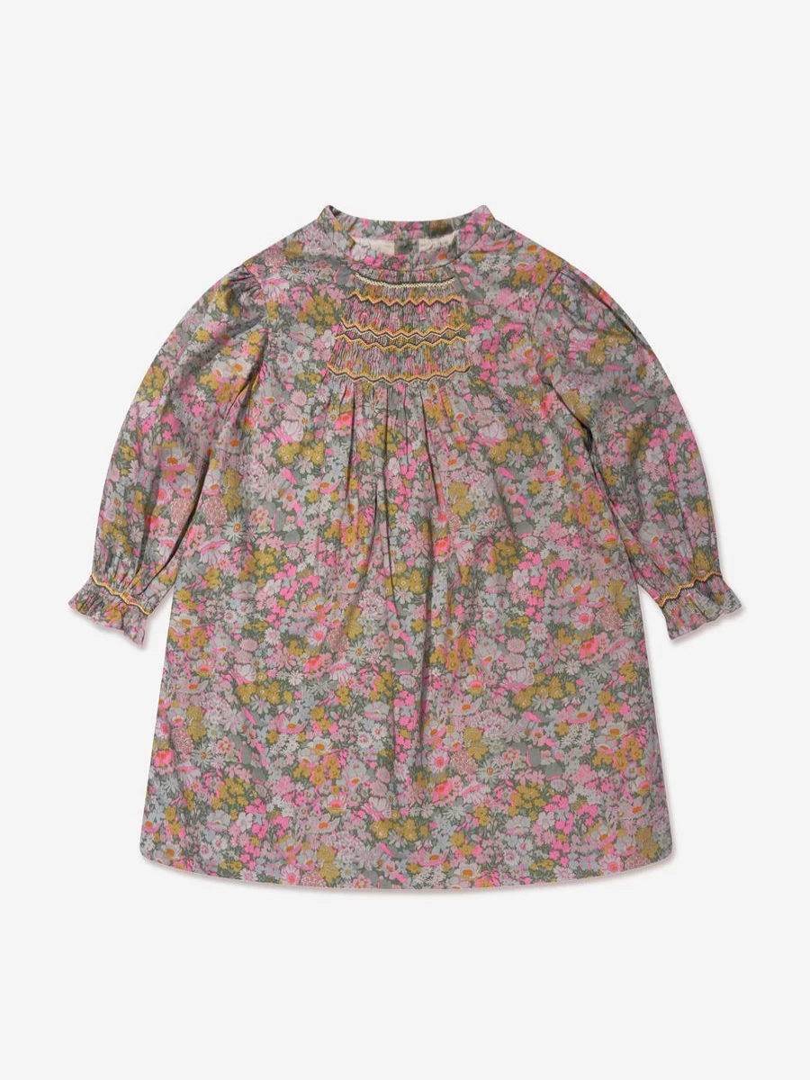 Bonpoint Girls Smocked Divine Dress - Elegant French Designer Dress for Toddlers & Kids