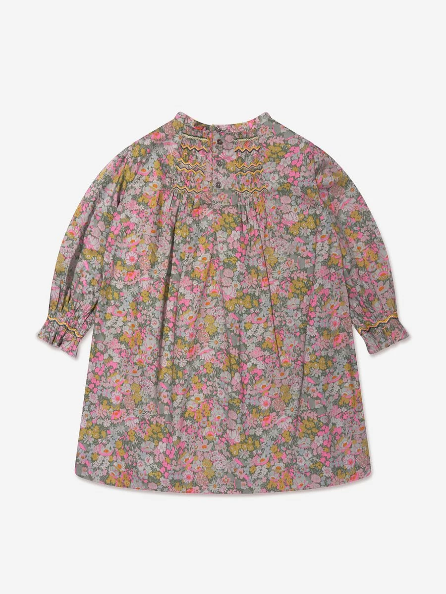 Bonpoint Girls Smocked Divine Dress - Elegant French Designer Dress for Toddlers & Kids