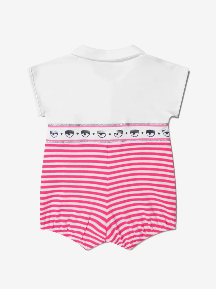 Chiara Ferragni Girls Striped Cotton Romper - Cute Baby Outfit