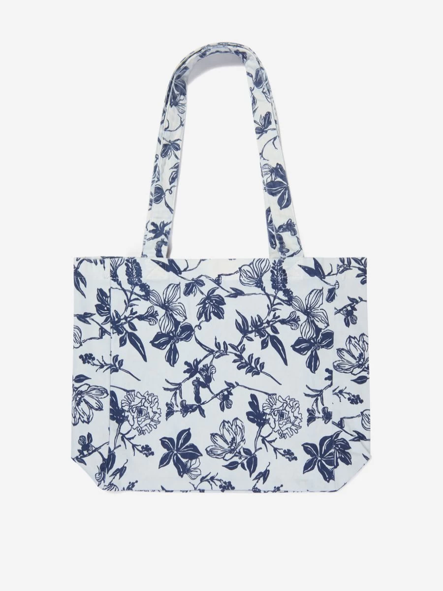 DL1961 Floral Tote Bag for Girls - White Summer Handbag for Teens
