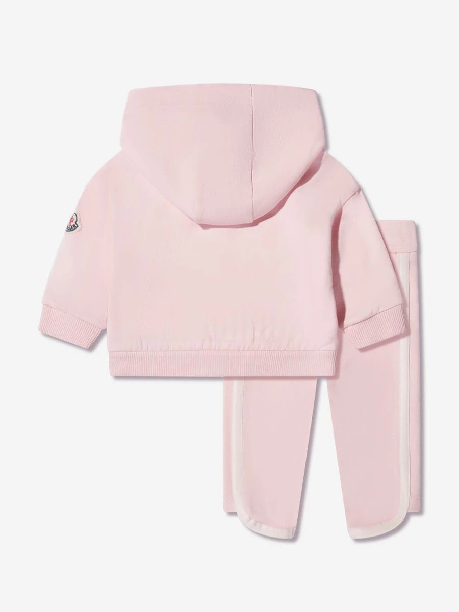 Moncler Enfant Baby Girls Pink Logo Tracksuit - Soft Cotton Casual Outfit