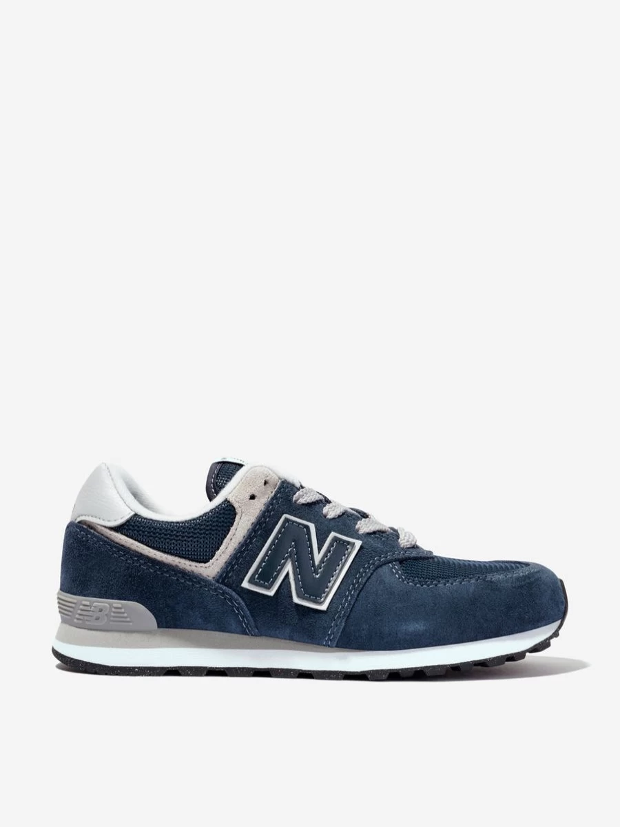 New Balance Girls 574 Navy Blue Lace-Up Sneakers | Kids' Athletic Shoes