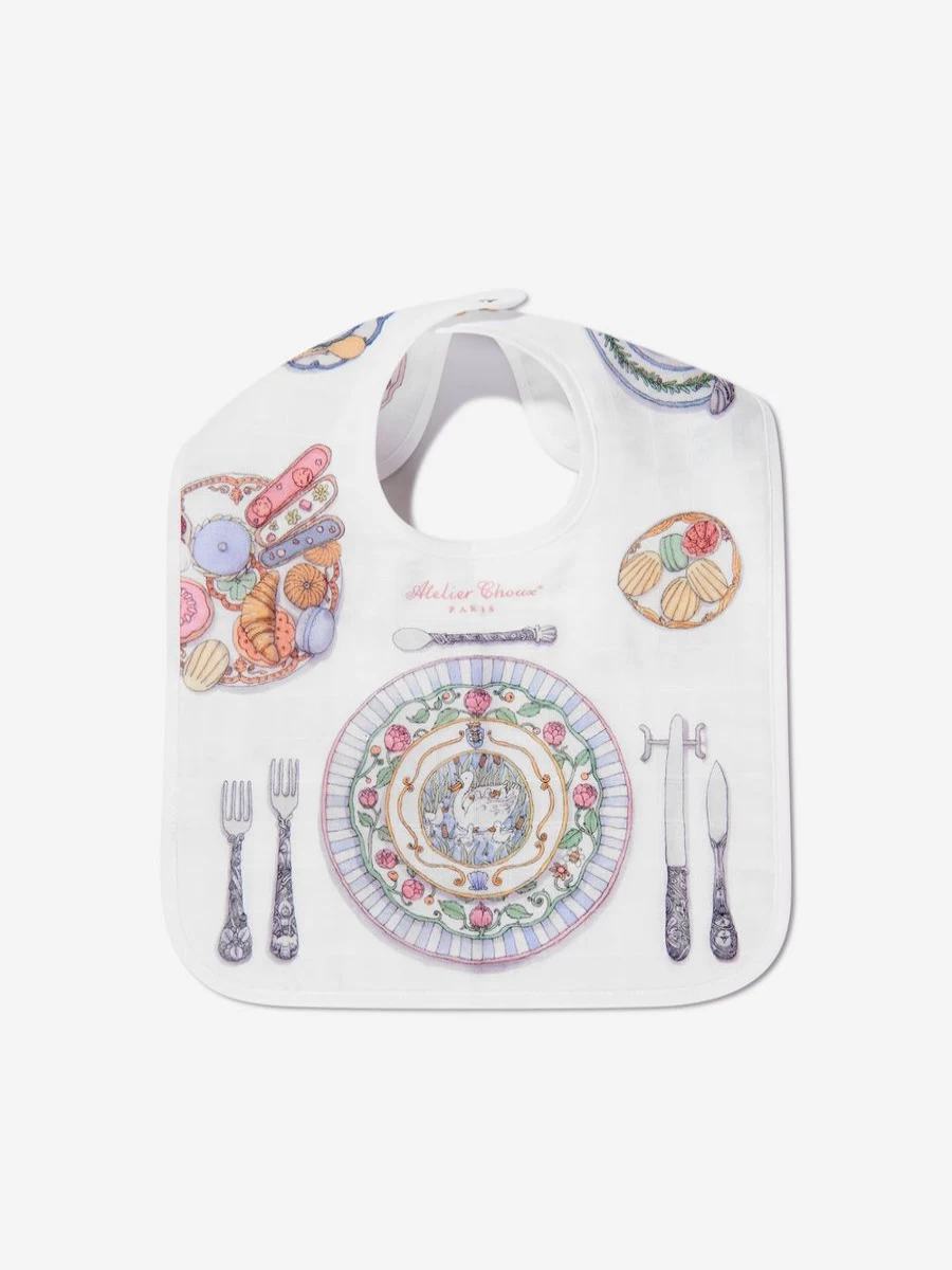 Atelier Choux Baby Bib - Premium Organic Cotton Large Drool Bib for Infants, Bon Appetit Design by Childsplay Clothing
