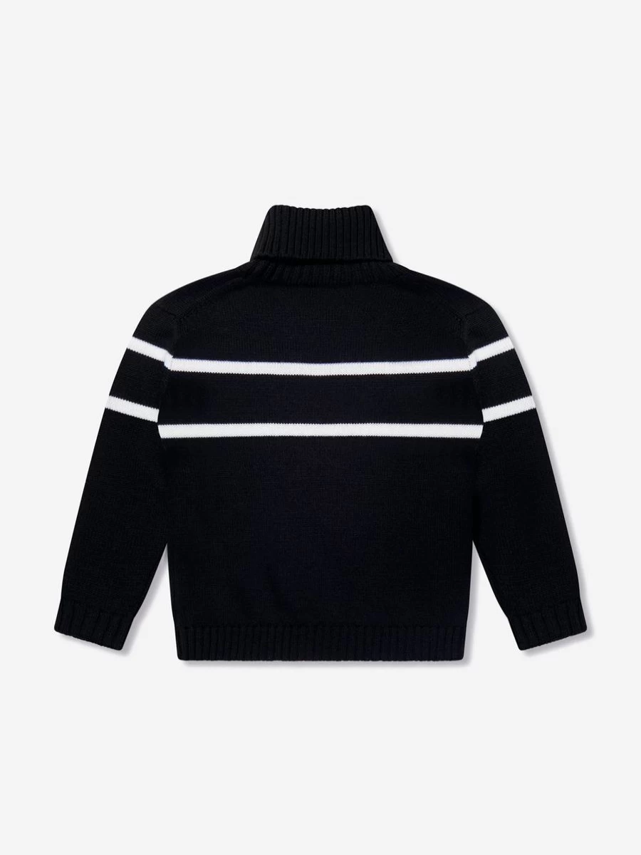 Dolce & Gabbana Kids Boys Black Wool Turtleneck Sweater
