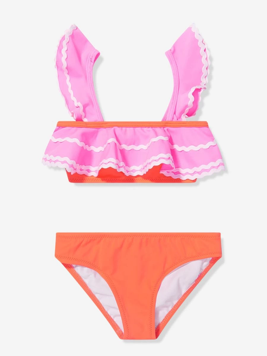 "Nessi Byrd Girls Ruffle Pica Bikini - Colorful Swimwear for Kids"