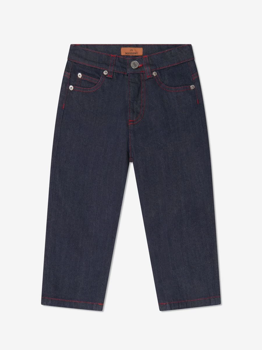 "Missoni Boys Blue Branded Trousers for Kids – Premium Designer Cotton Pants"