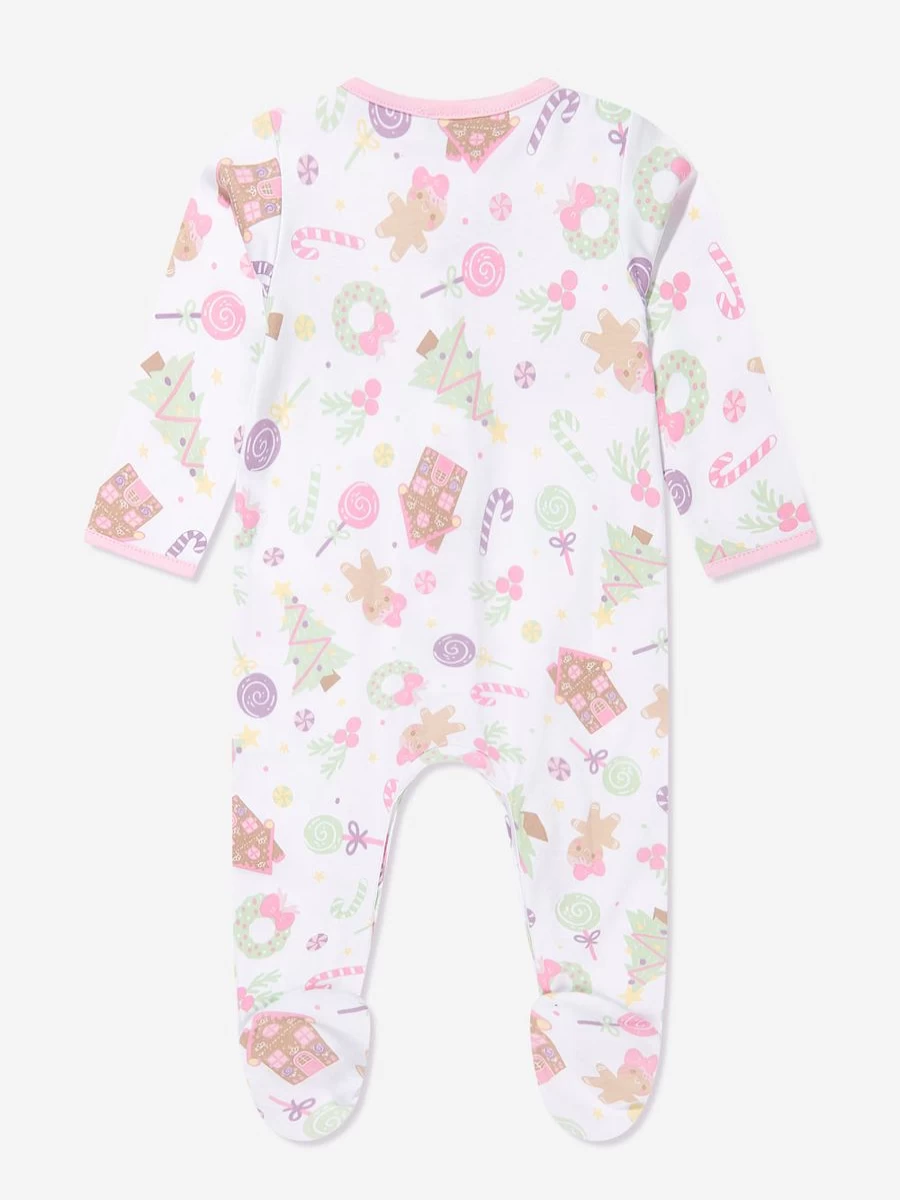 Magnolia Baby Girls Pink Sweet Gingerbread Babygrow - Festive Holiday Outfit