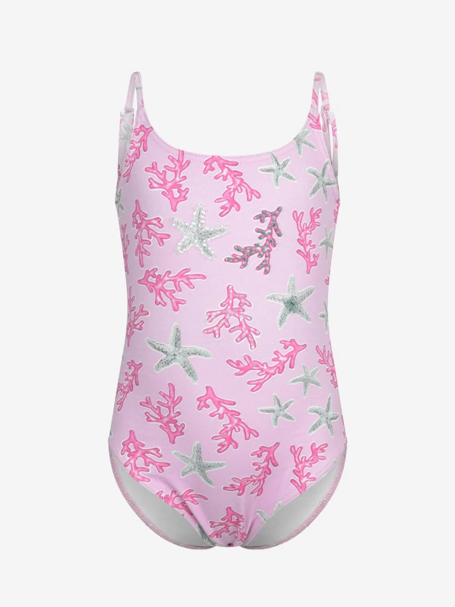 "Selini Action Teen Girls Starfish Print Swimsuit for Summer Beach Wear"