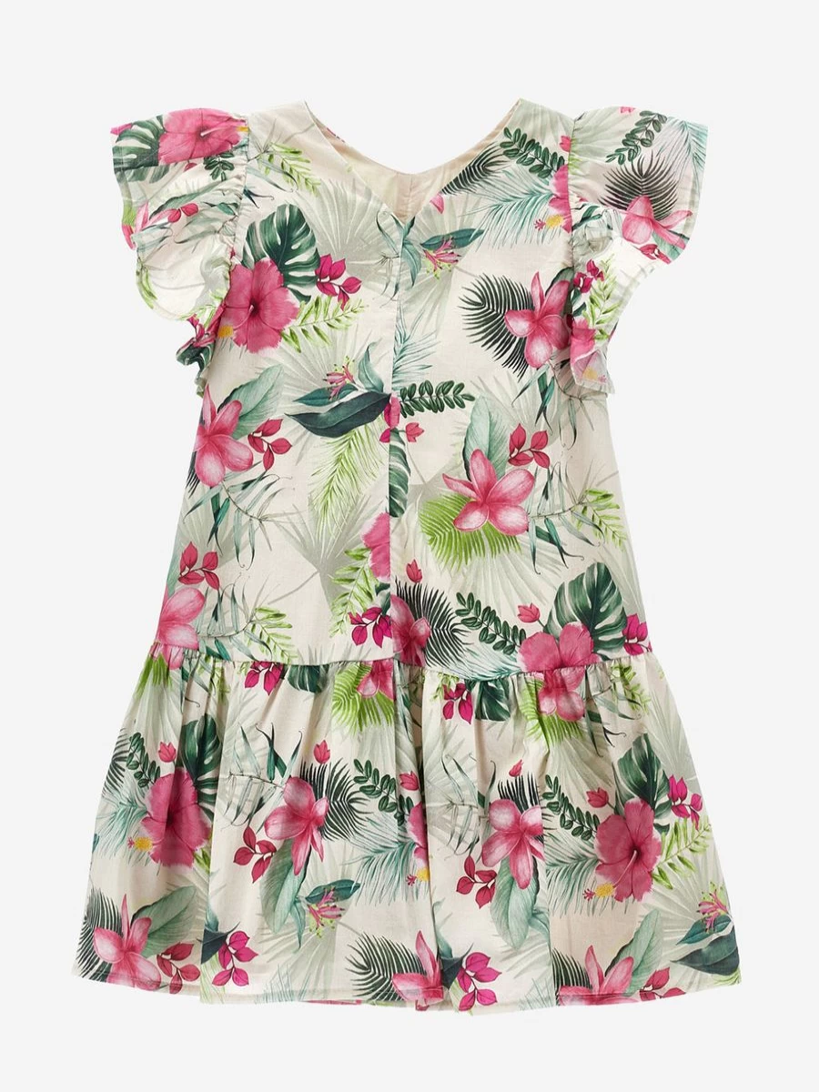 Monnalisa Teen Girls Multicolour Jungle Print Dress