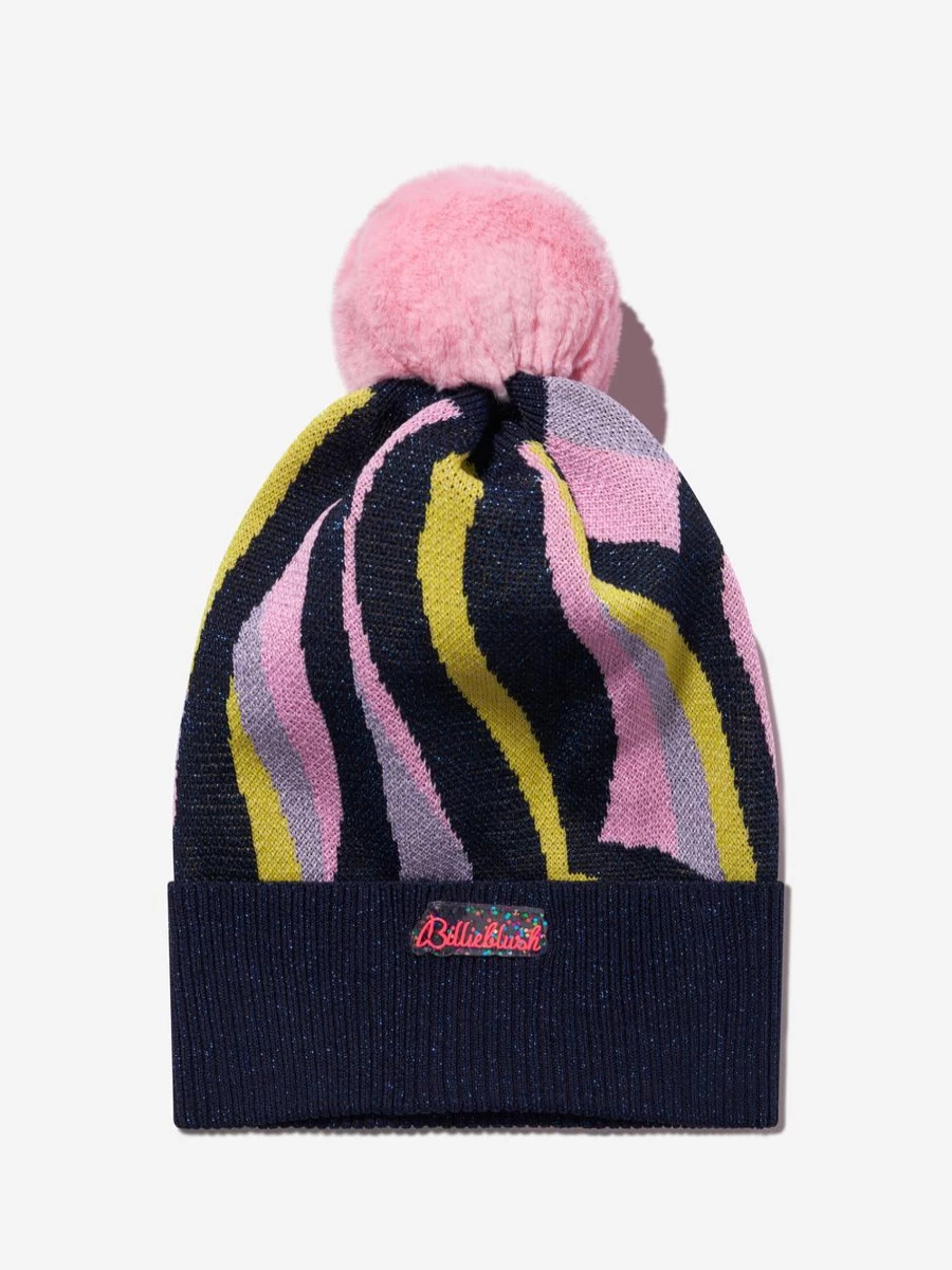 Billieblush Teen Girls Lilac Glitter Bobble Hat - Sparkling Winter Beanie