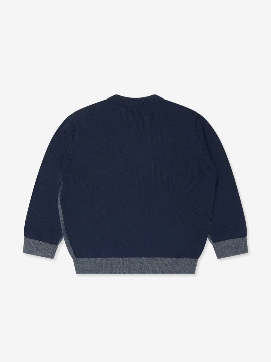 Emporio Armani Baby Boys Grey Wool Jumper - Soft Knit Sweater for Toddlers