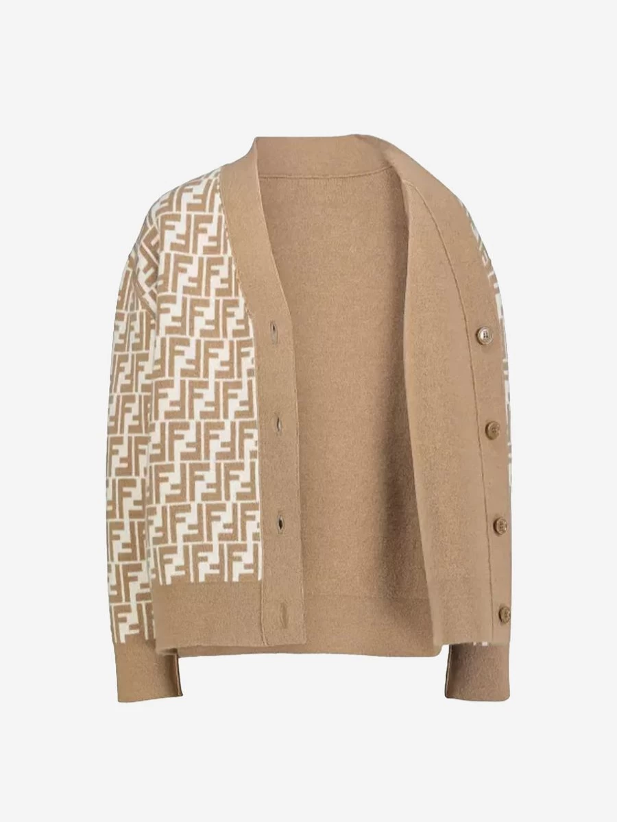 Fendi Kids Boys' Wool Knit Cardigan - Premium Unisex Sweater for Children