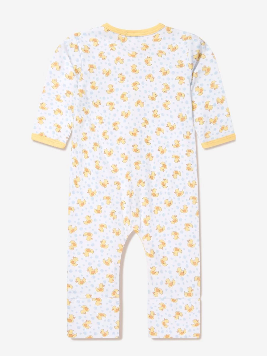 Magnolia Baby Boys' Yellow Rubber Ducky Printed Playsuit - Soft & Comfortable Romper