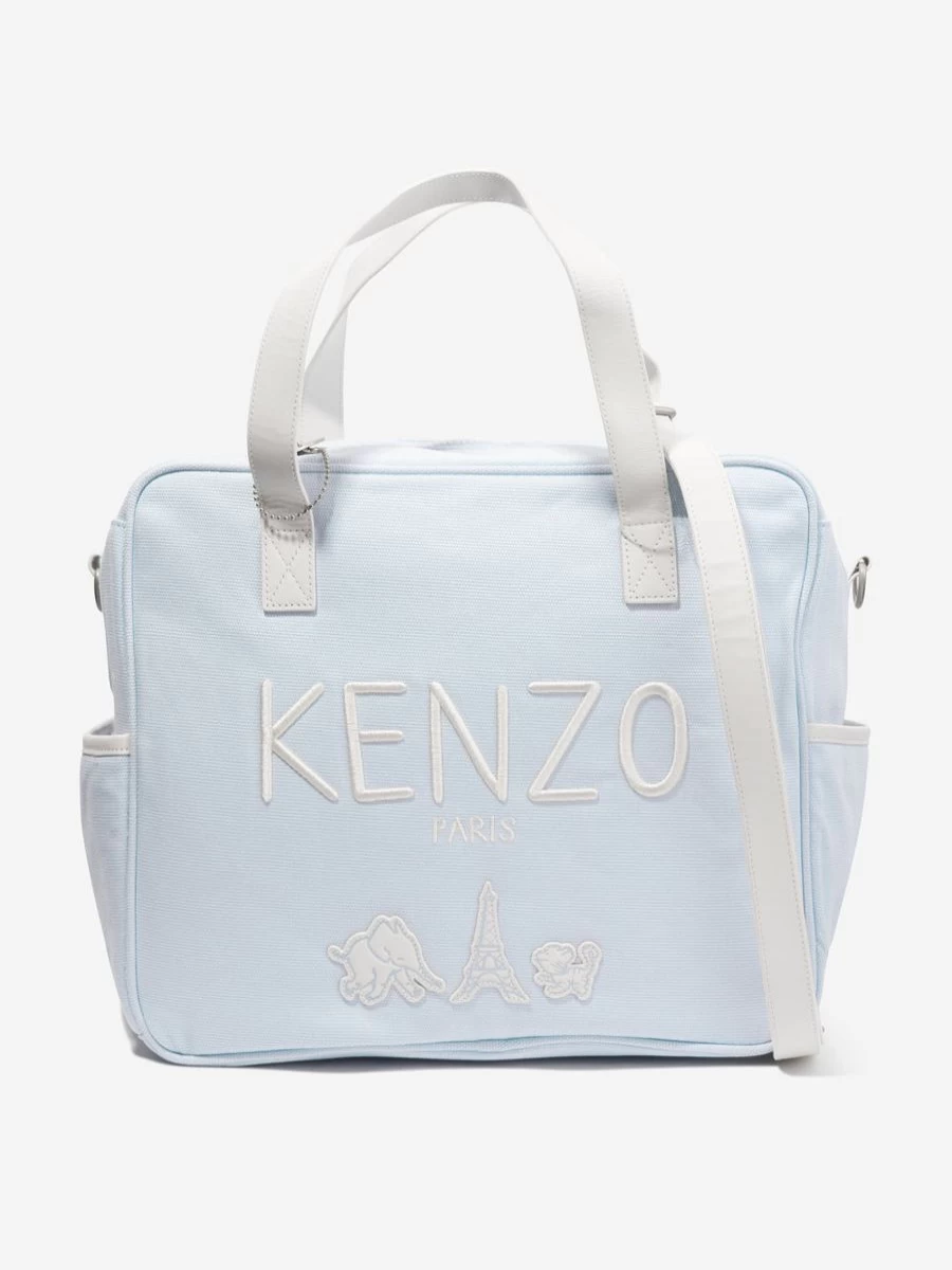 KENZO KIDS Boys Blue Baby Changing Bag with Logo - Stylish Diaper Backpack for Toddlers