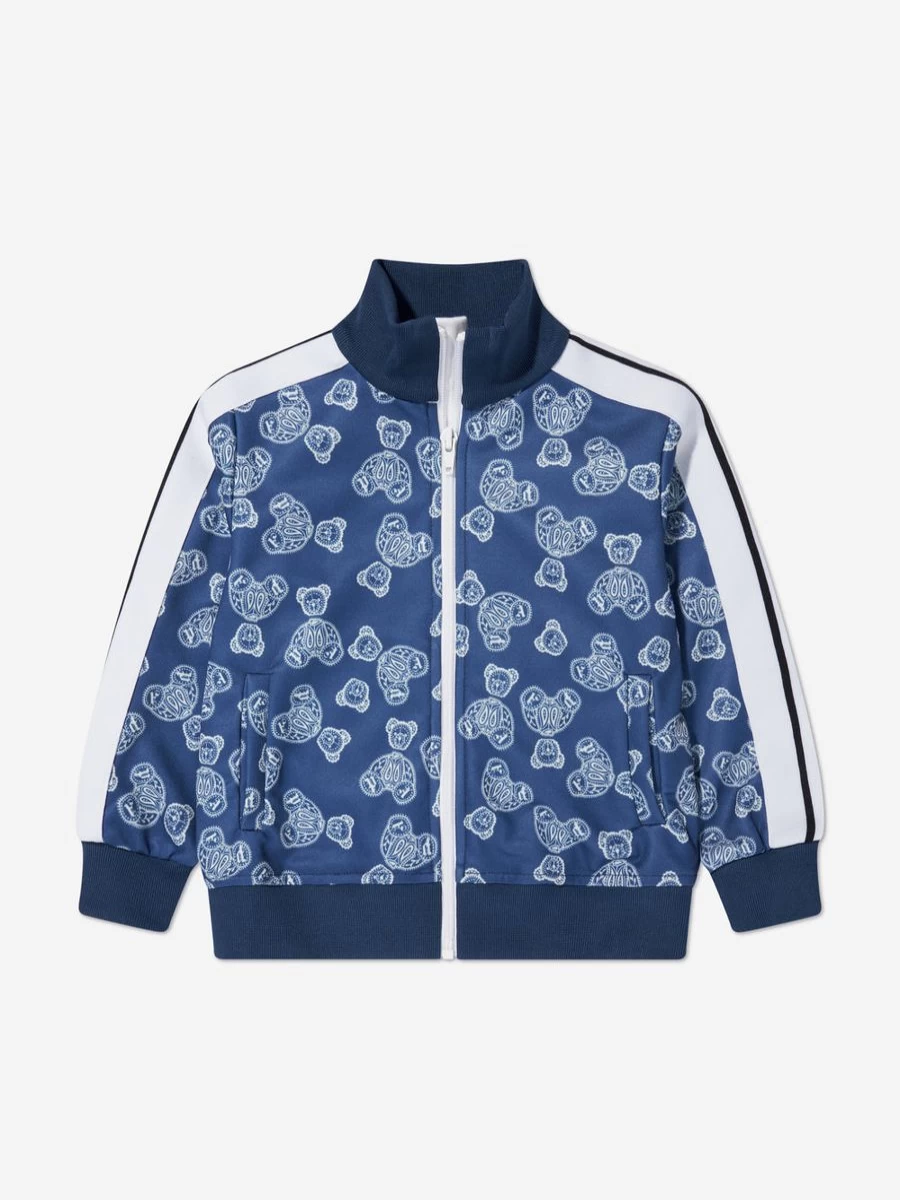 Palm Angels Boys Blue AOP Bears Paisley Track Jacket