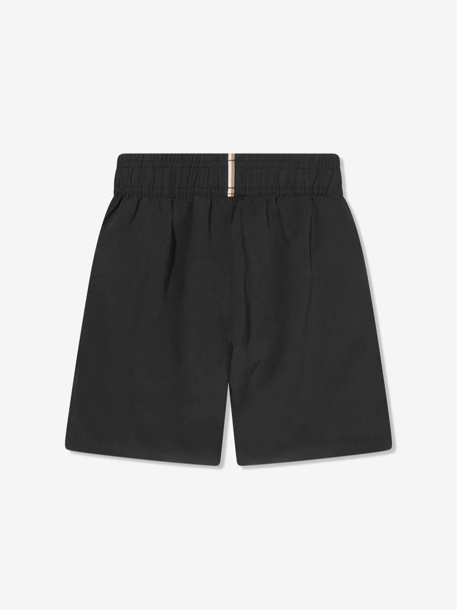 BOSS Teen Boys' Black Logo Swim Shorts for Active Water Sports