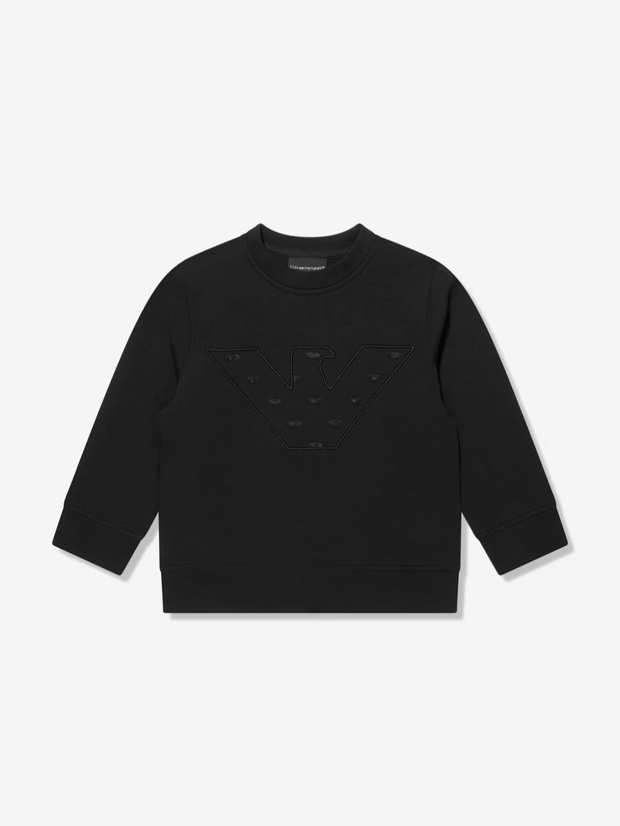 Emporio Armani Teen Boys Black Logo Sweatshirt