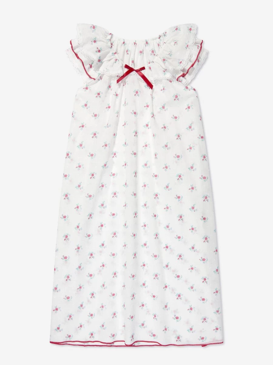 Amiki Girls Klara White & Pink Floral Nightdress for Children