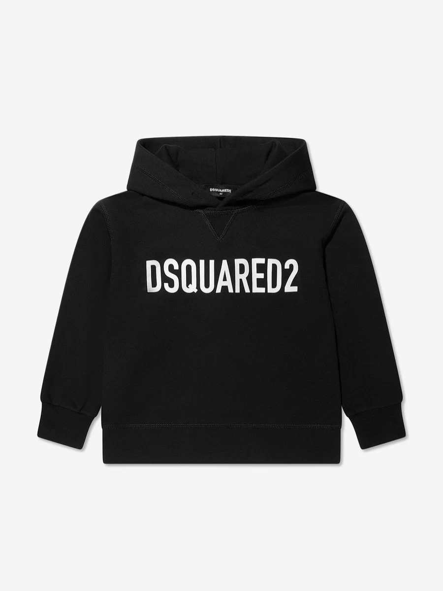 Dsquared2 Kids Girls Black Logo Sweatshirt | Casual Pullover Hoodie for Girls