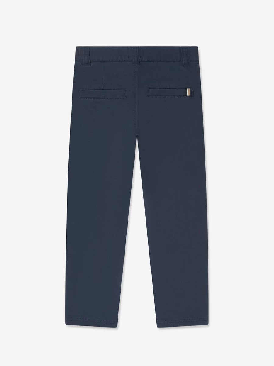 BOSS Boys Navy Slim Fit Trousers for School & Casual Wear
