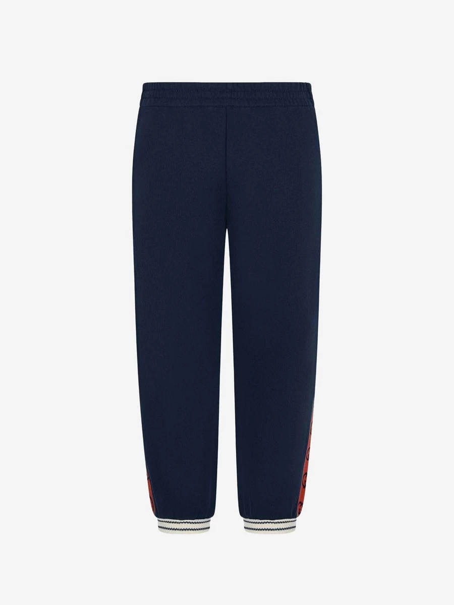 Gucci Kids Boys Cotton Joggers with GG Trim - Comfortable Casual Pants