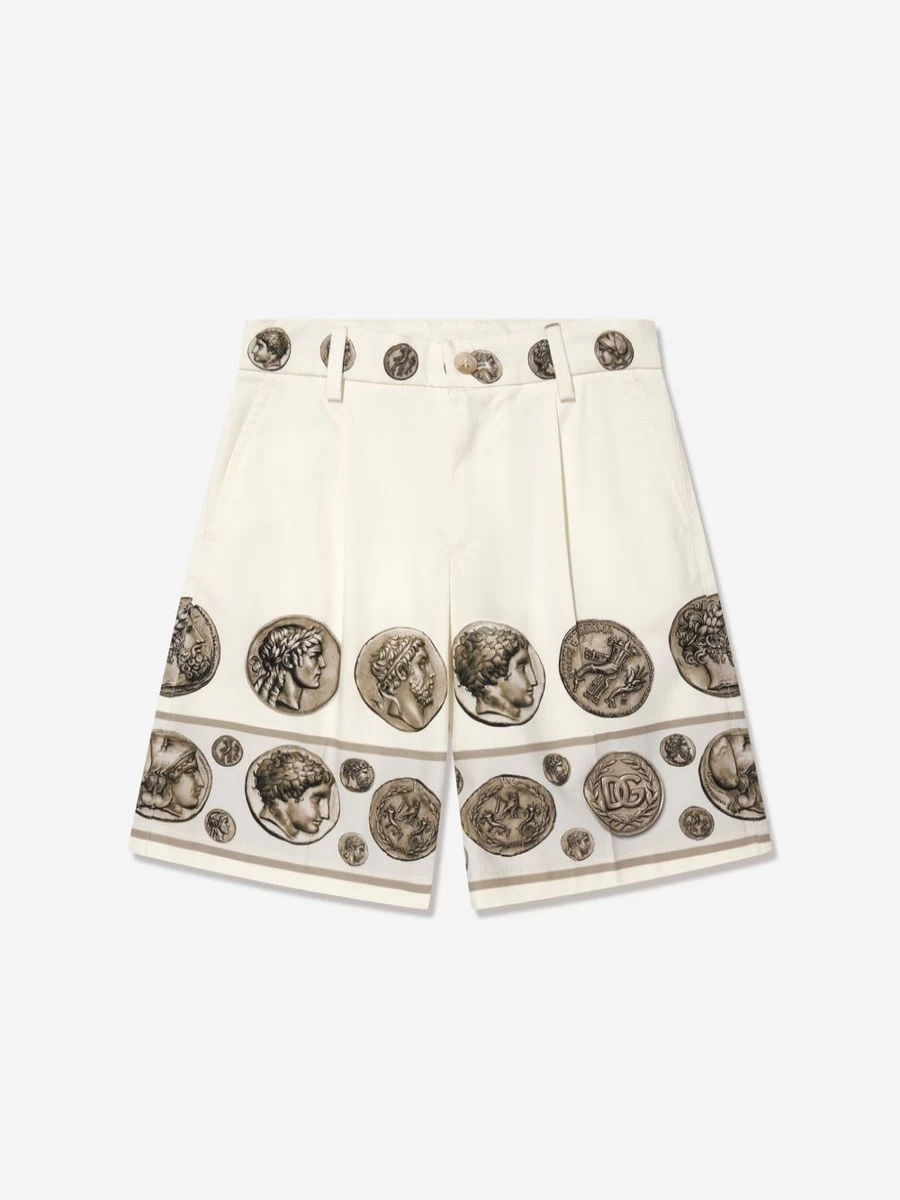Dolce & Gabbana Kids Teen Ivory Bermuda Shorts for Boys