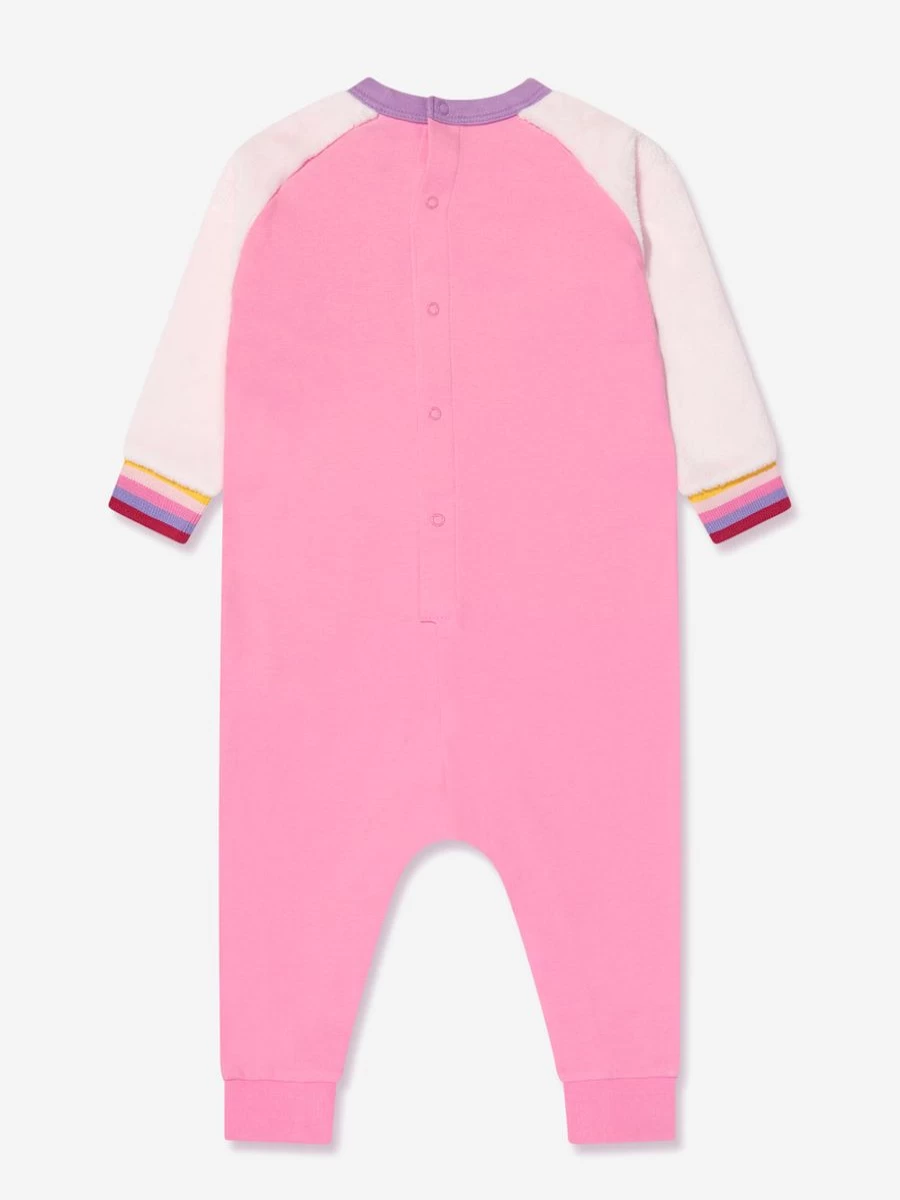 MARC JACOBS Baby Girls Pink Glitter Logo Romper - Soft Cotton Jumpsuit for Infants