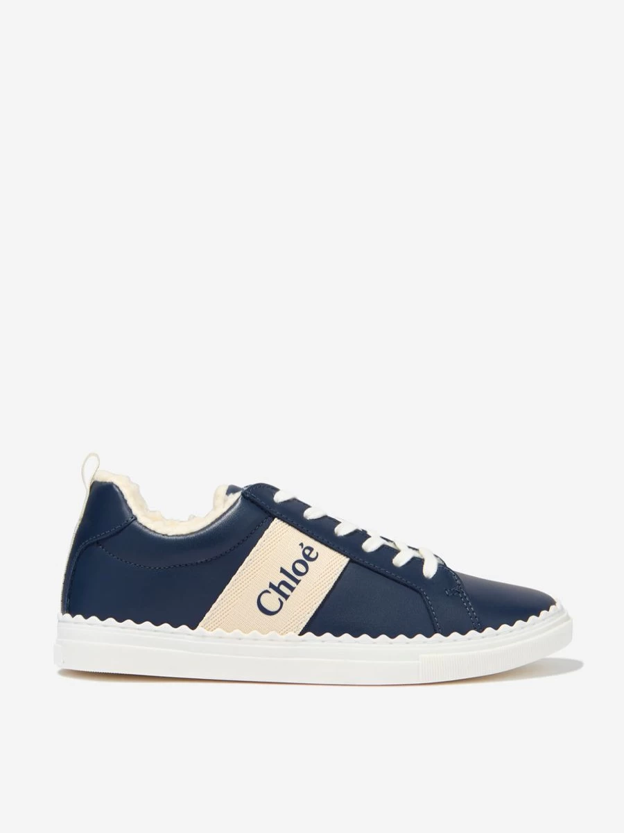 Chloé Teen Leather Logo Trainers | Stylish Girls' Sneakers by Childsplay Clothing