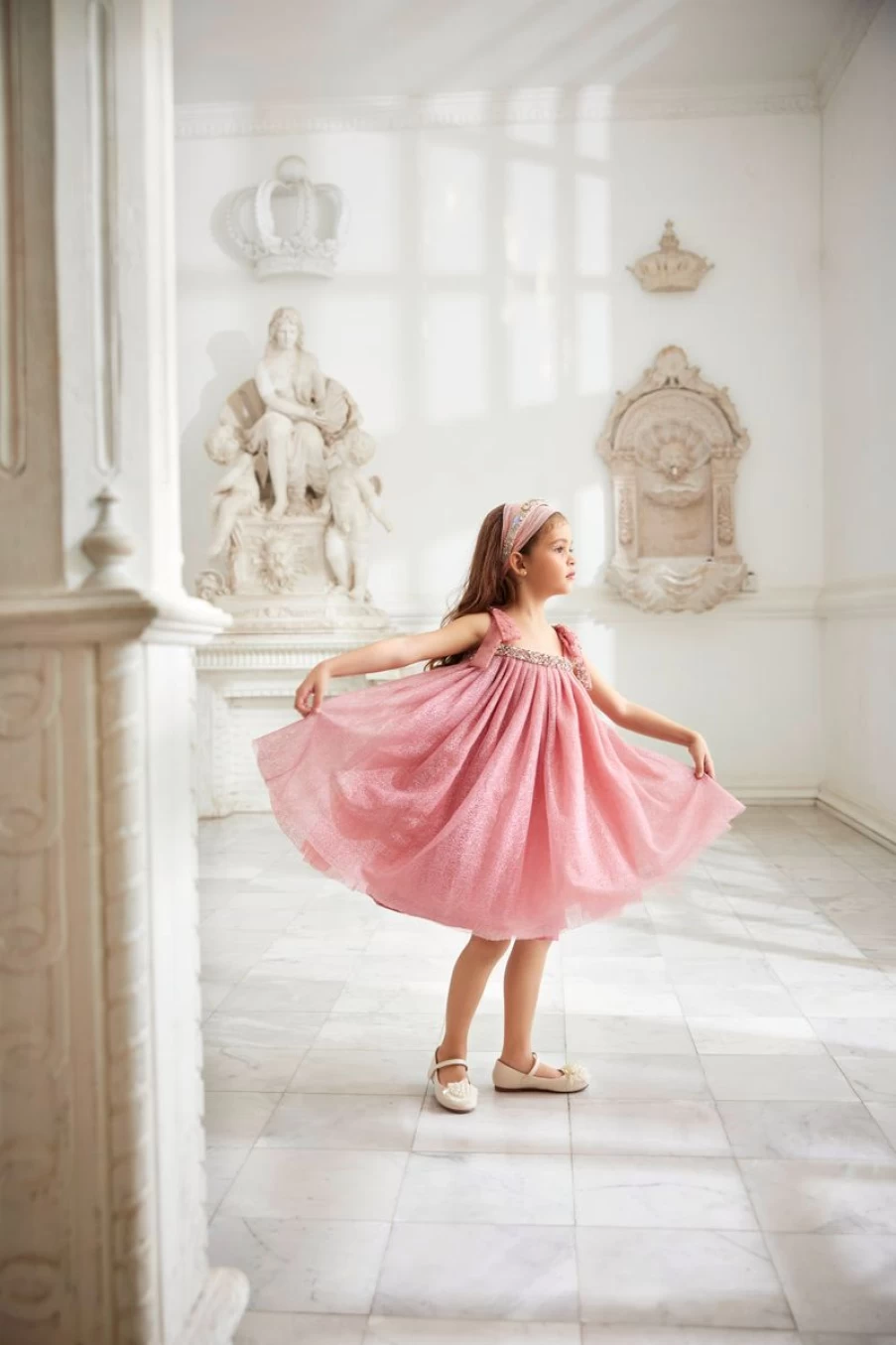 "Maison Ava Teen Girls Pink Occasion Dress for Special Events"