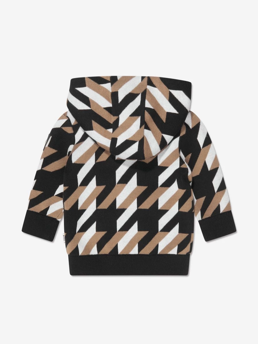 BOSS Baby Boys Black Monogram Zip-Up Hoodie