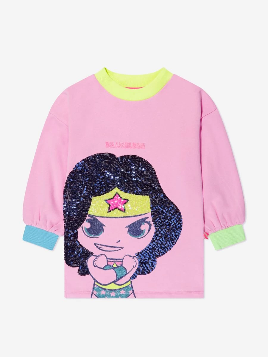 "Billieblush Teen Girls Pink Wonder Woman Sweater Dress"