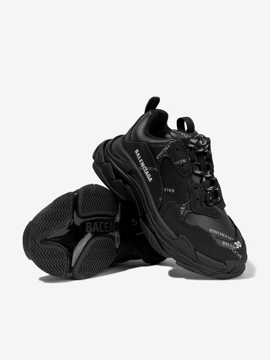 Balenciaga Kids Triple S Reflective Logo Sneakers for Girls