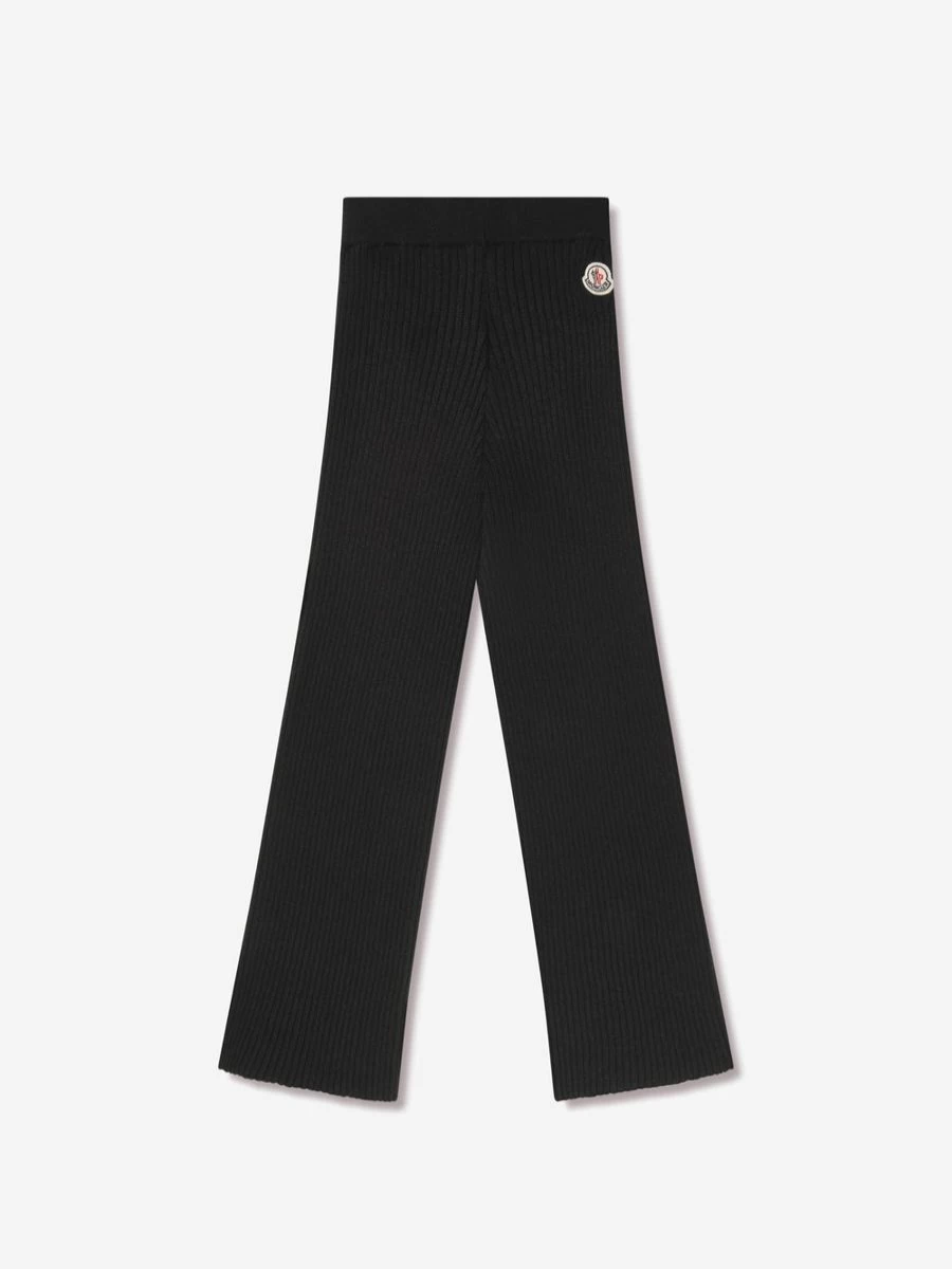 Moncler Enfant Black Knitted Bottoms for Teen Girls