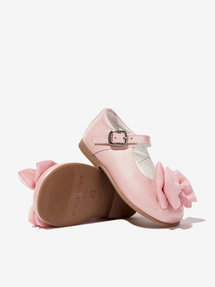 Andanines Baby Girls Mary Jane Shoes With Bow - Pink Toddler First Walkers