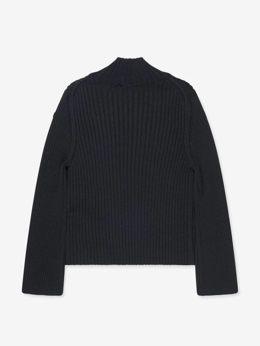 Moncler Enfant Black Turtleneck Top for Teen Girls