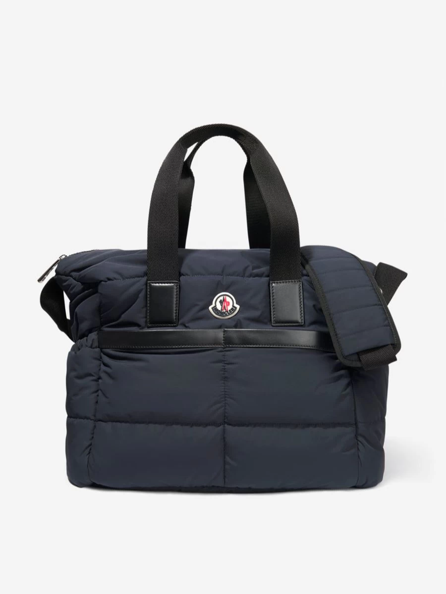 Moncler Enfant Boys Navy Quilted Baby Changing Bag - Stylish Tote Diaper Bag for Travel