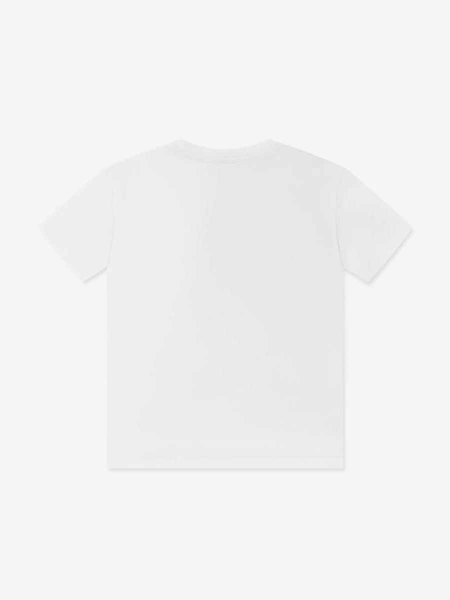 Guess Boys White Bear Logo Graphic Cotton T-Shirt for Kids