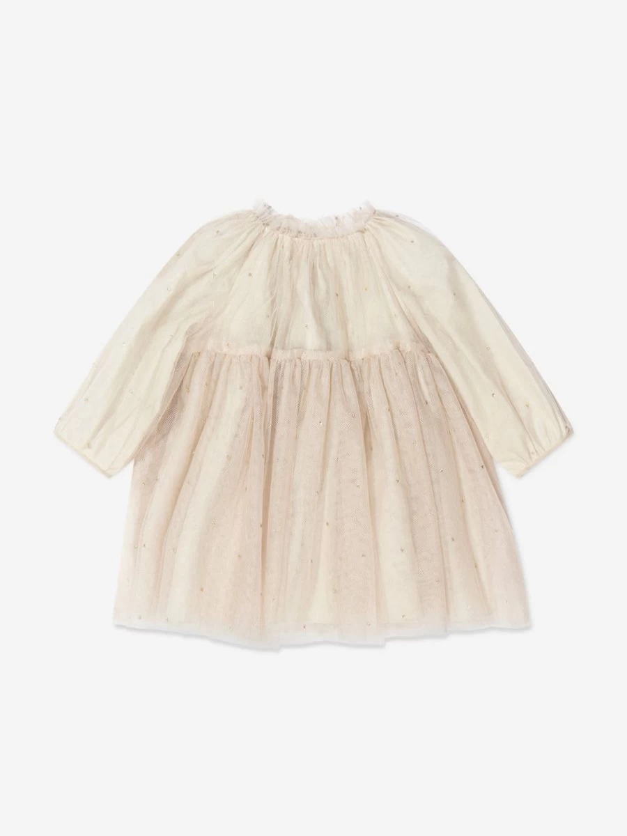 Bonpoint Baby Girls Beige Berthelina Dress - Elegant Infant Dress