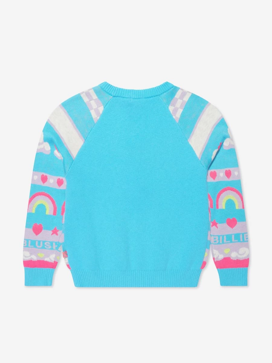 "Billieblush Girls Blue Knitted Embellished Jumper - Stylish & Comfortable"