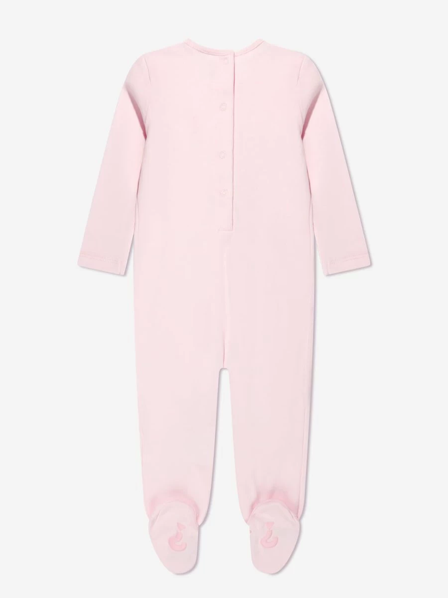 Guess Baby Girls Pink Logo Babygrow - Soft Cotton Bodysuit