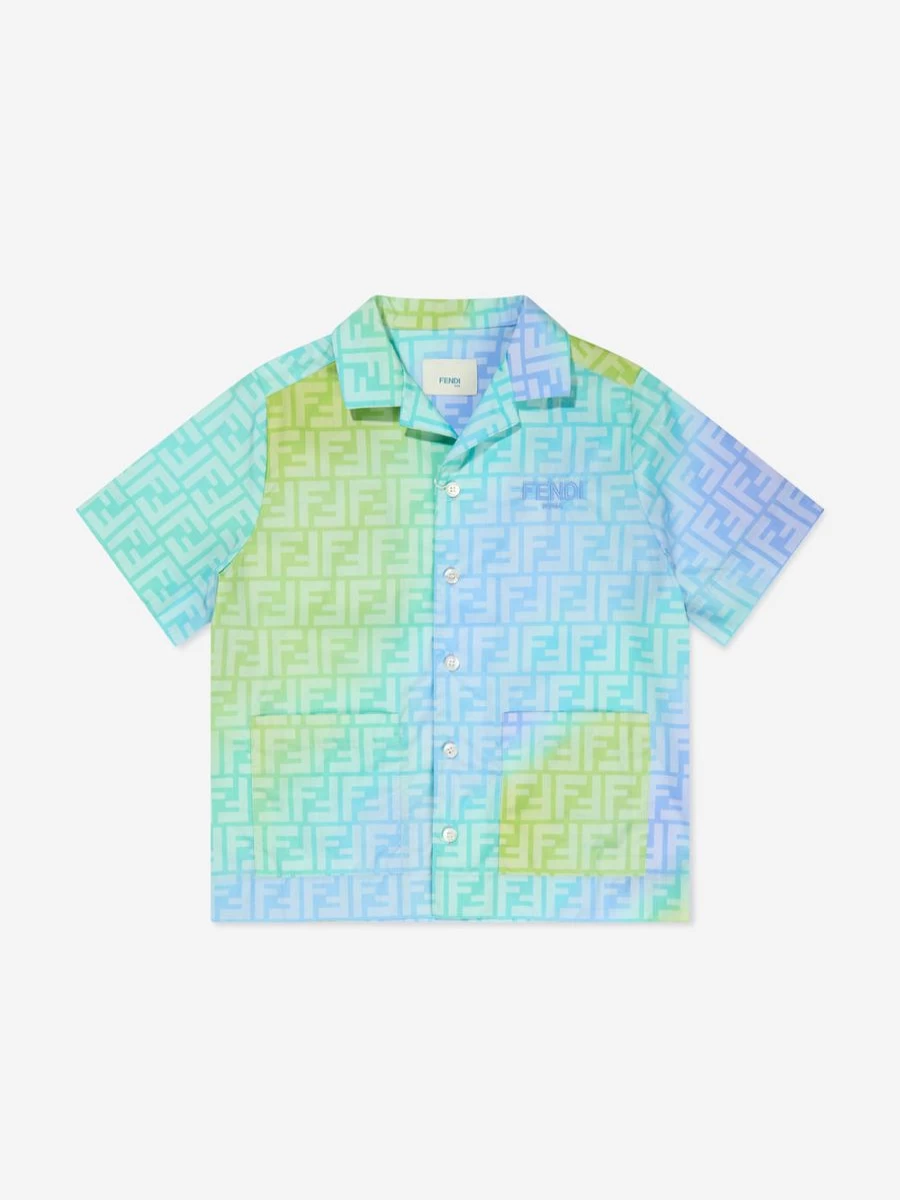 Fendi Kids Teen FF Metaverse Short Sleeve Shirt - Multicolor Graphic Tee for Boys & Girls
