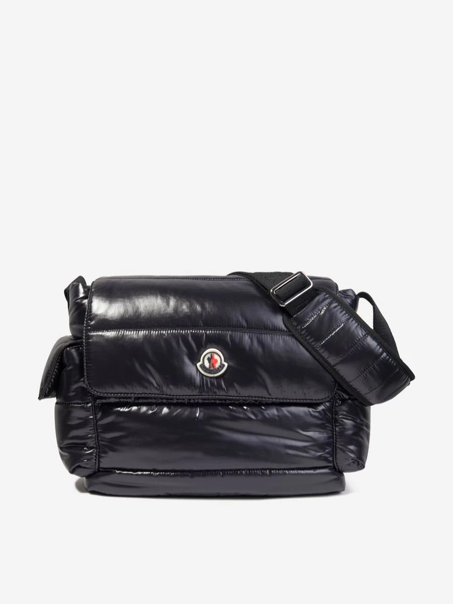 Moncler Enfant Boys Black Baby Quilted Changing Bag - Stylish Tote Diaper Bag for Infants