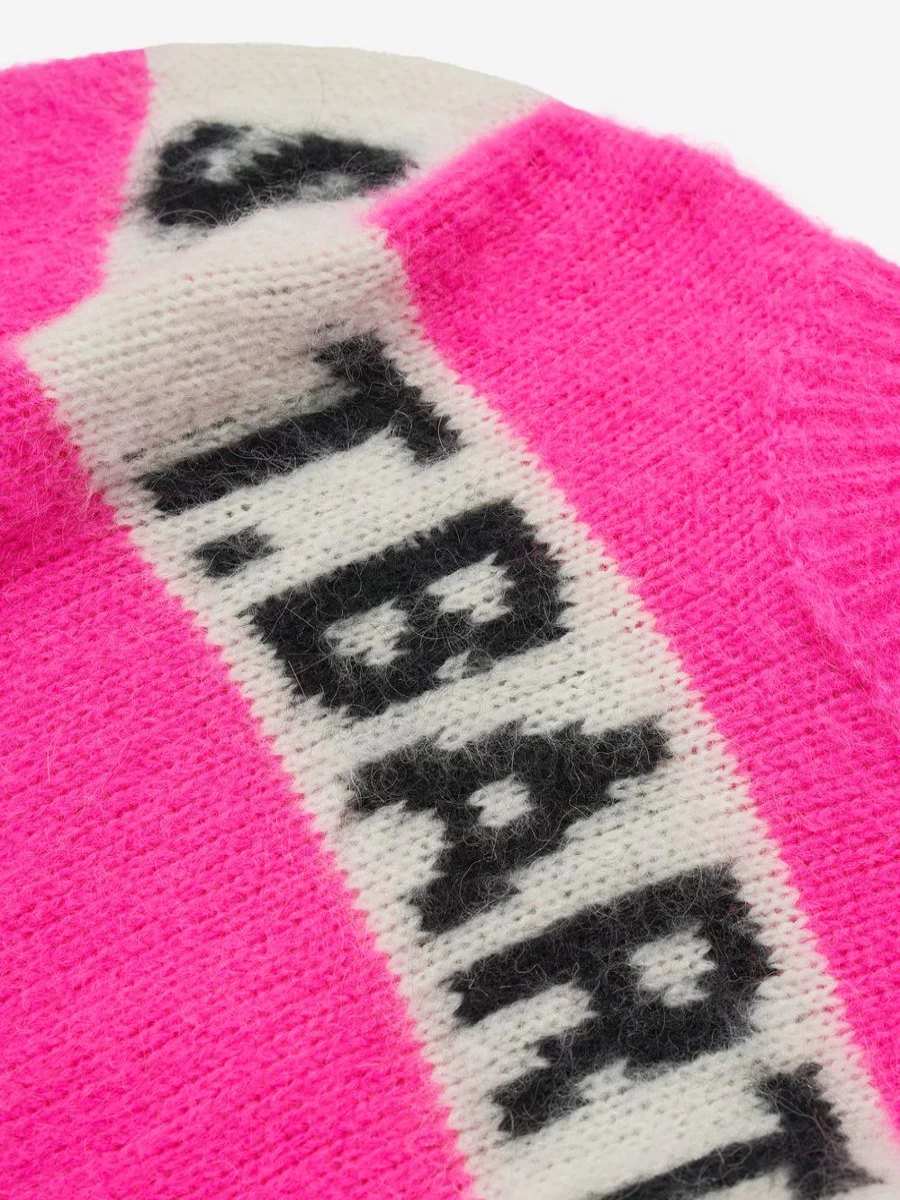 MC2 Saint Barth Girls Pink Logo Stripe Jumper - Casual Knit Sweater for Girls