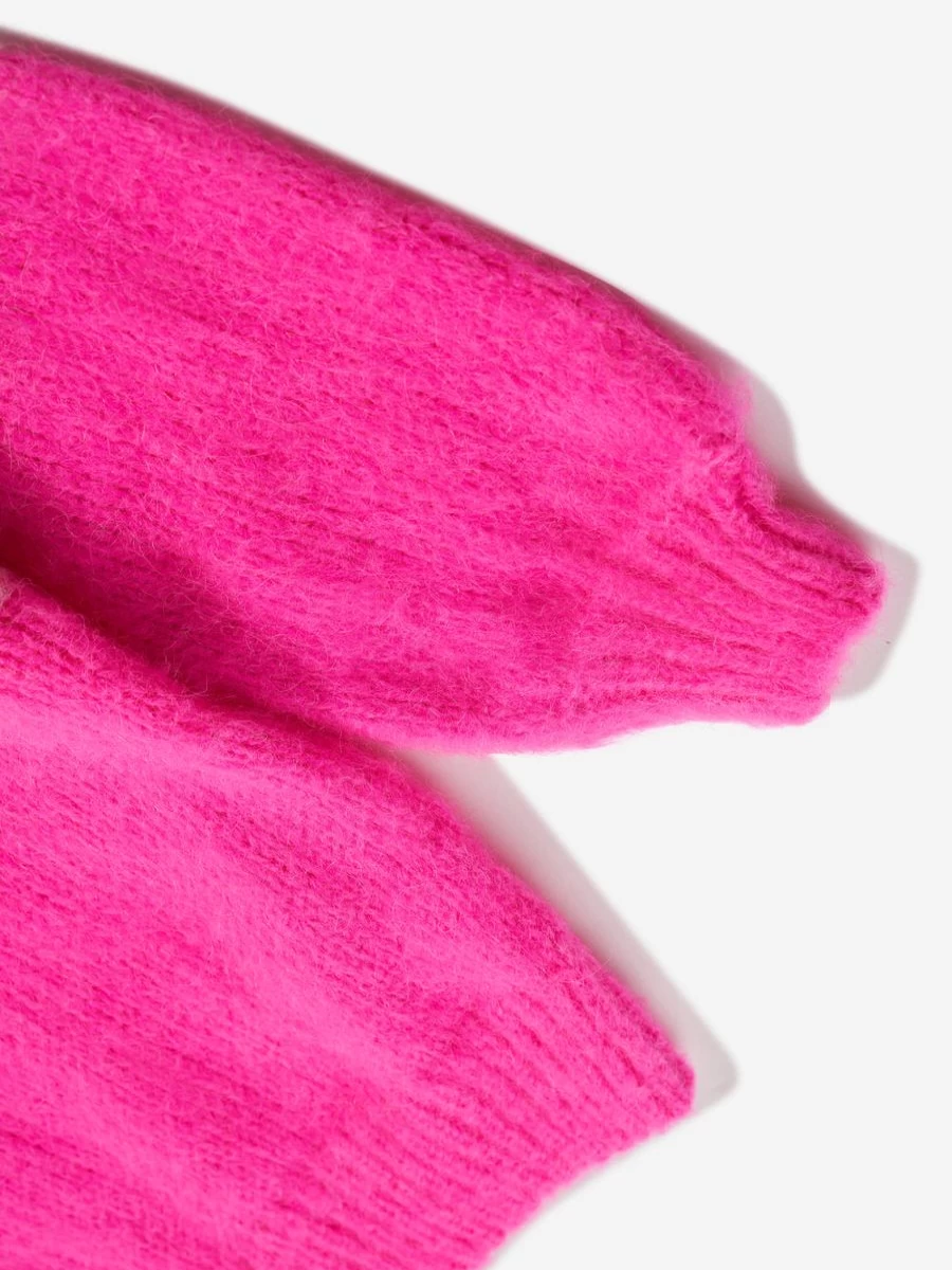 MC2 Saint Barth Girls Pink Logo Stripe Jumper - Casual Knit Sweater for Girls
