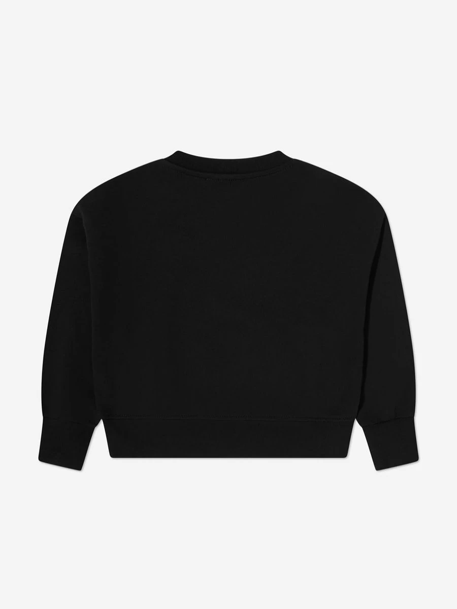 MSGM Girls Black Logo Sweatshirt for Teens - Trendy Pullover Hoodie