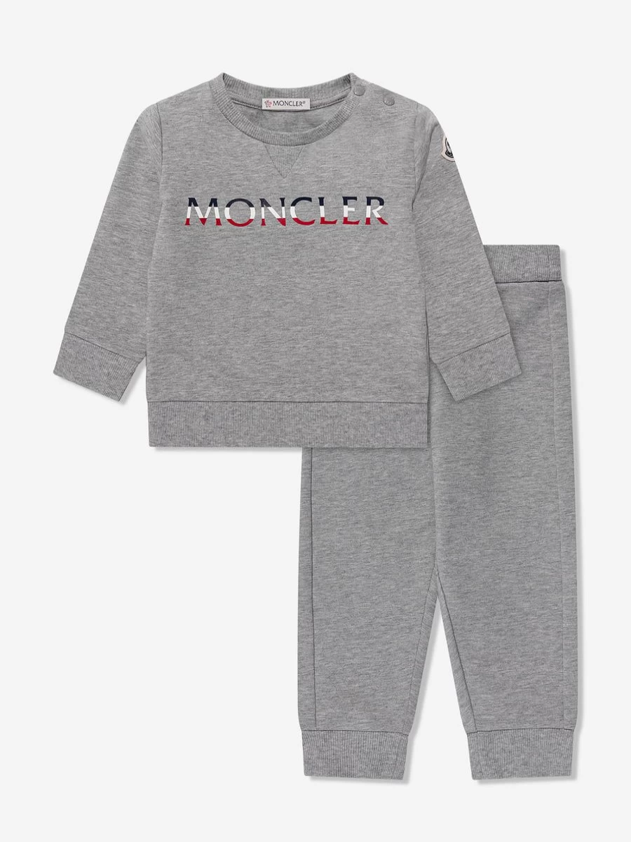 Moncler Enfant Baby Boys Grey Logo Tracksuit - Stylish & Comfortable Outfit